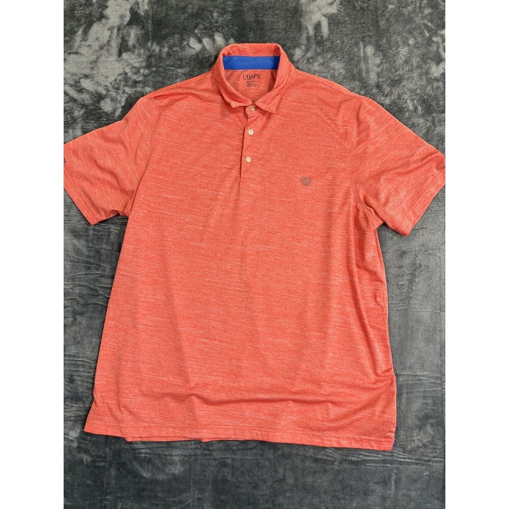 Chaps Golf Performance Moisture-Wicking Polo Shirt XXL Heathered Orange  Mens